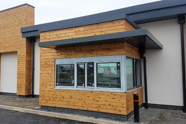 Cedar Cladding on a Costa Coffee for Stainforth Construction